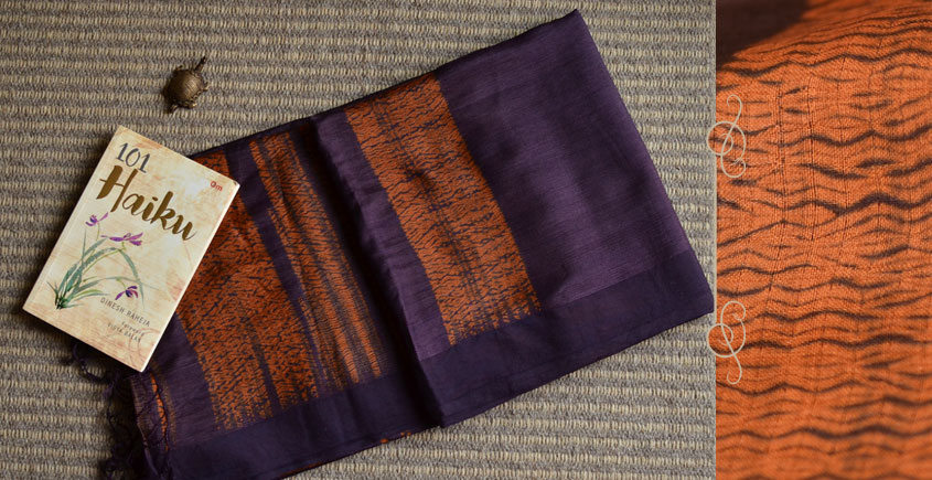 Haiku ✼ Handwoven Tussar-Spun Silk Shibori Saree { G }